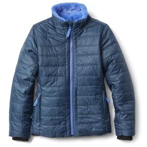 Navy Blue Athleta Warm + Fuzzy Jacket